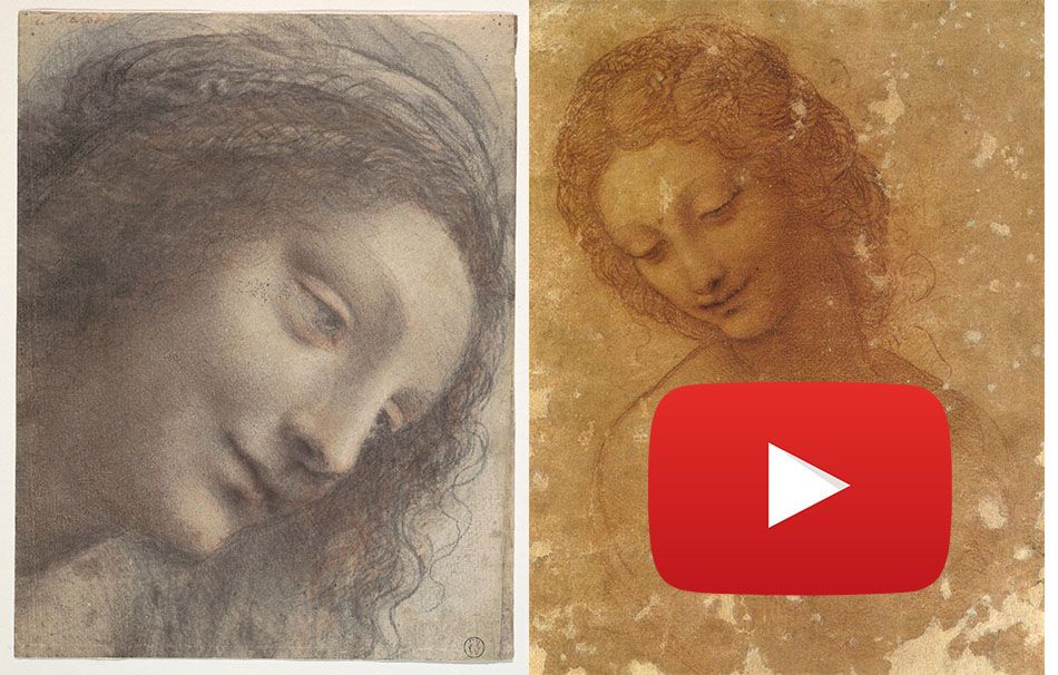 Lionardo's drawings in the search of the Leda and the Swan painting, now lost.
