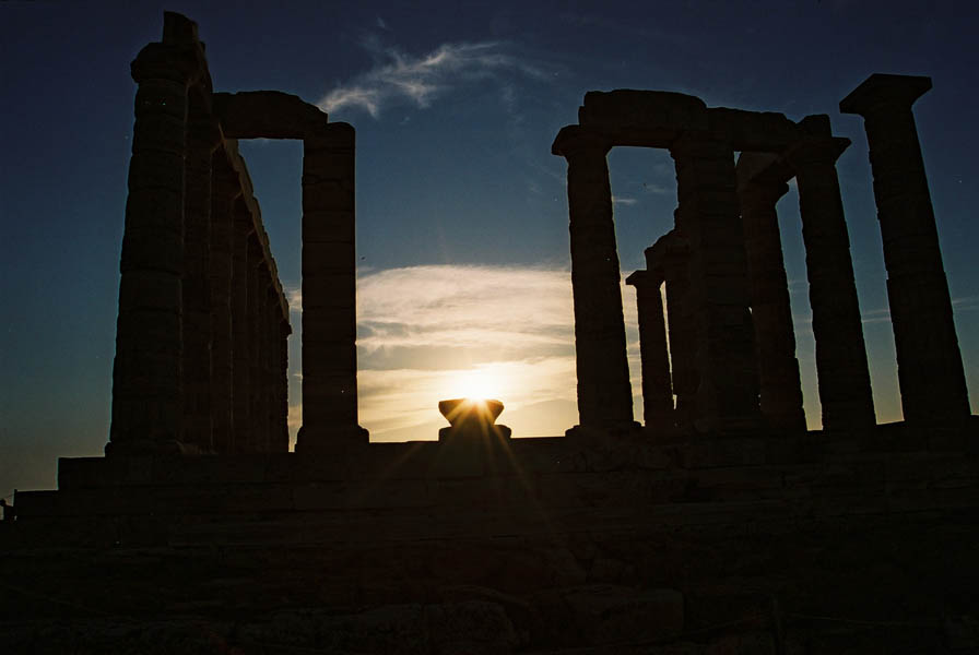 Twilight time at Delphi Temple by Filippos Marinakis